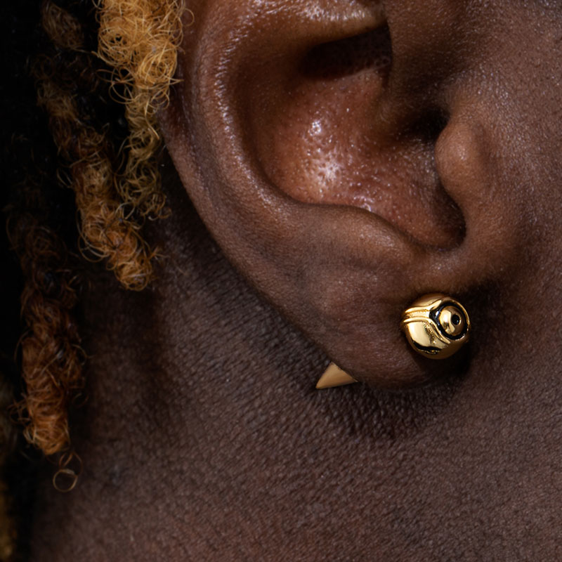 Eye Of Ra Cron Stud Earrings Bold Statement Style With Street Luxury - Image 3