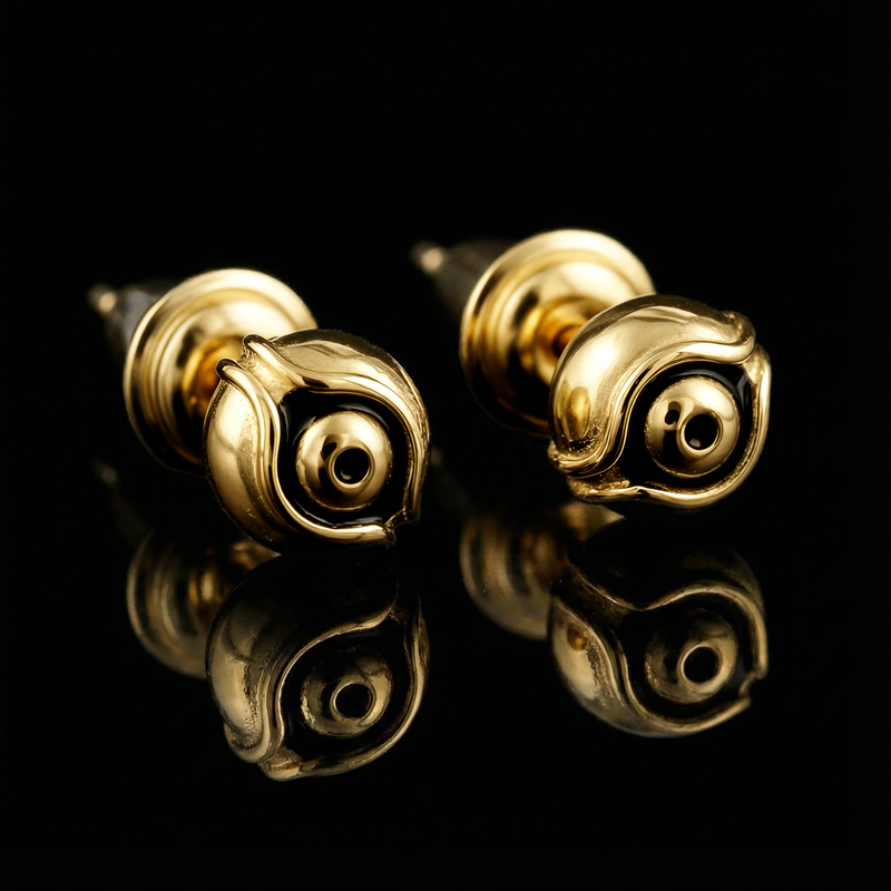 Eye Of Ra Cron Stud Earrings Bold Statement Style With Street Luxury - Image 4