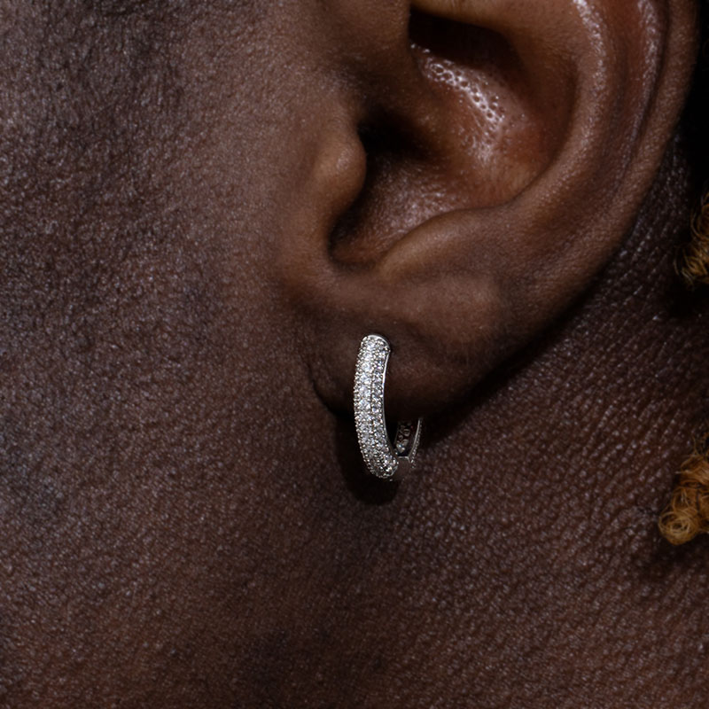 Iced Out Circle Hoop Earrings Moissanite With Street Luxury Shine - Image 4