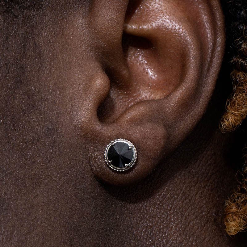 Iced Out Screw Cap Studs Earrings Gold With Street Luxury Shine - Image 3