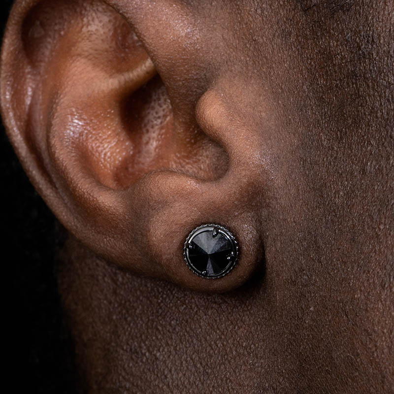 Iced Out Screw Cap Studs Earrings Gold With Street Luxury Shine - Image 4