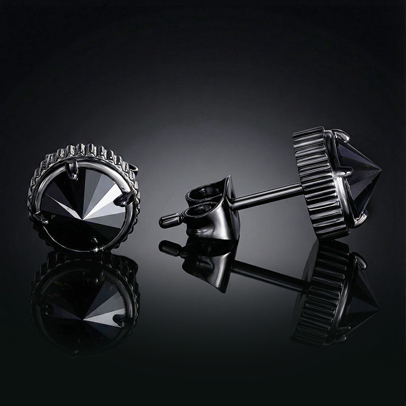 Iced Out Screw Cap Studs Earrings Gold With Street Luxury Shine