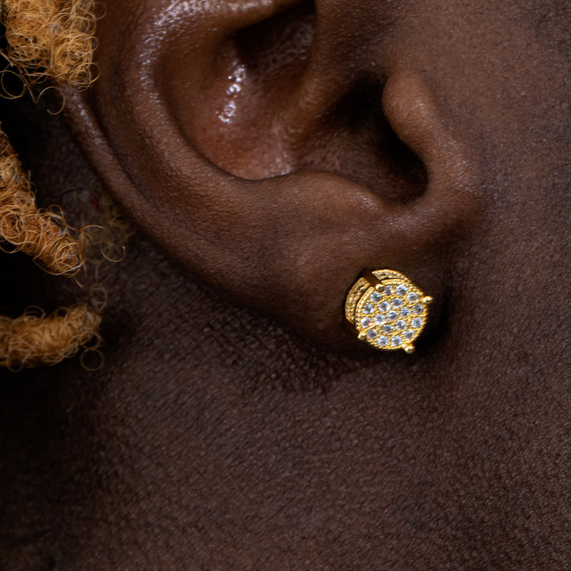 Iced Out Earrings In Gold Gold Shine With Street Luxury - Image 3