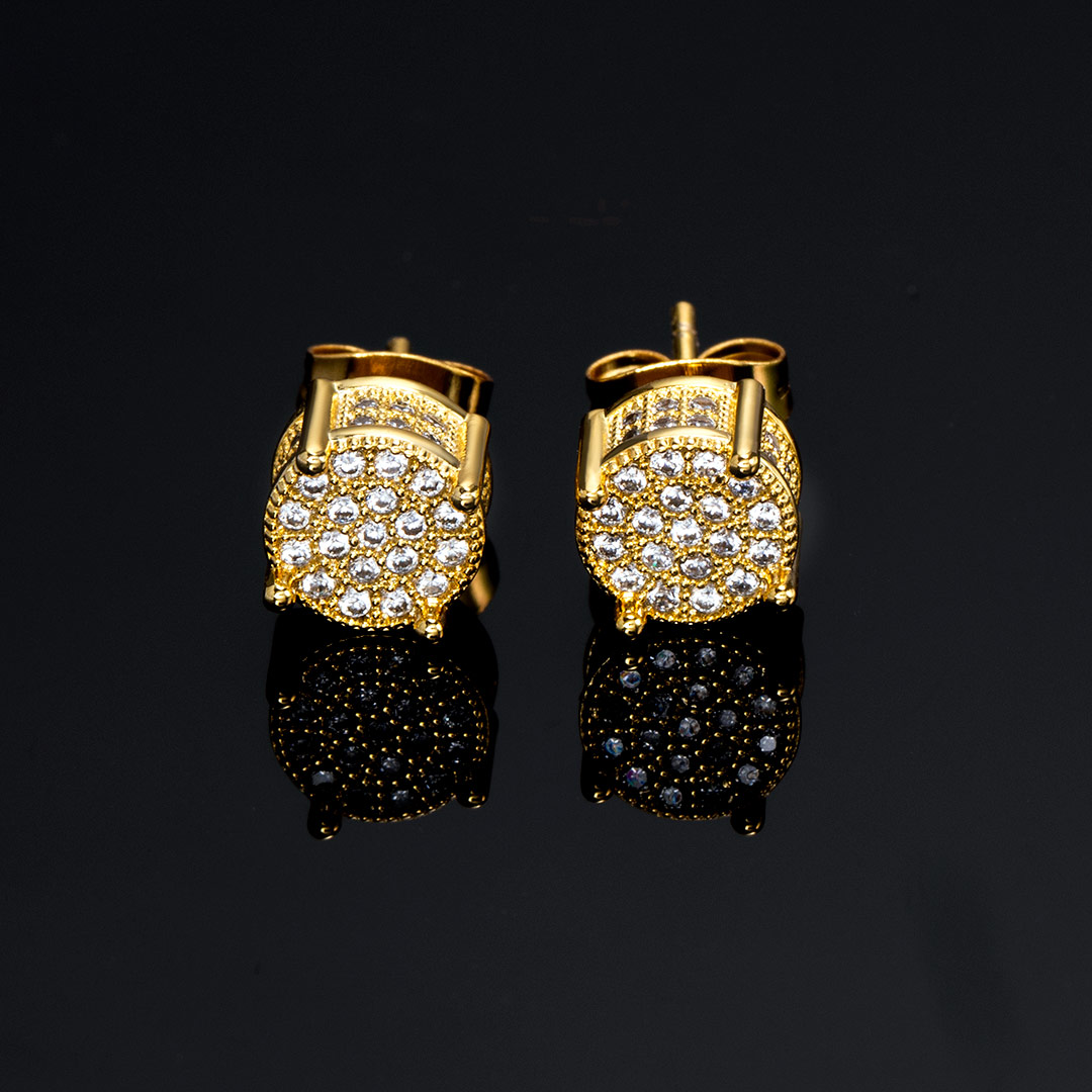 Iced Out Earrings In Gold Gold Shine With Street Luxury - Image 4
