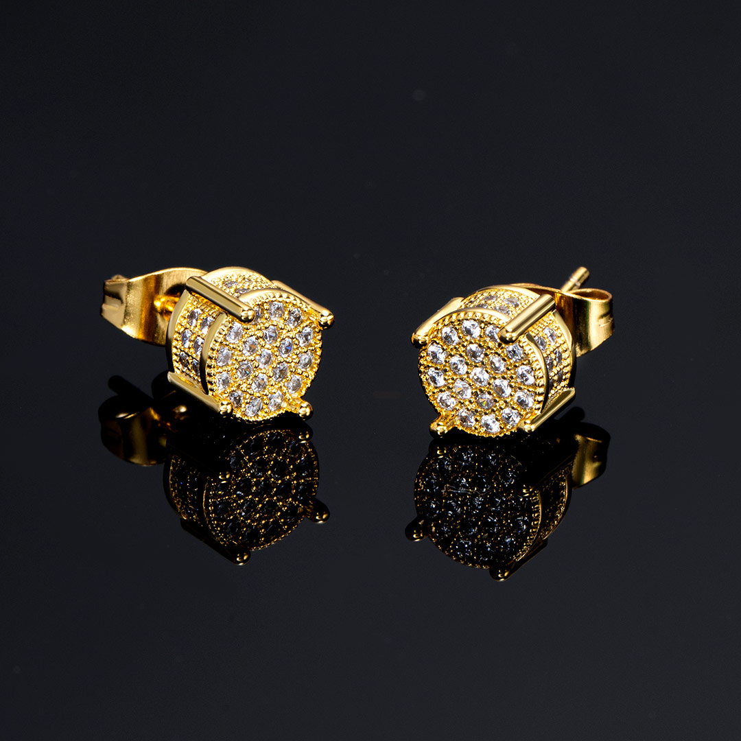 Iced Out Earrings In Gold Gold Shine With Street Luxury - Image 5