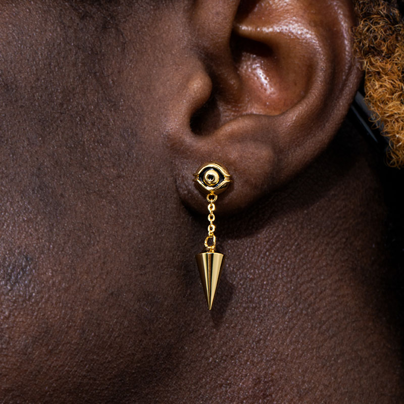 Eye Of Ra Cron Drop Earrings Bold Statement Style With Street Luxury - Image 3