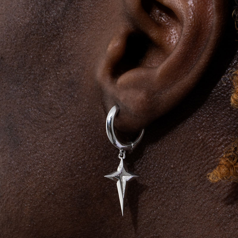 Four-pointed Star Dangle Earrings Bold Statement Style With Street Luxury