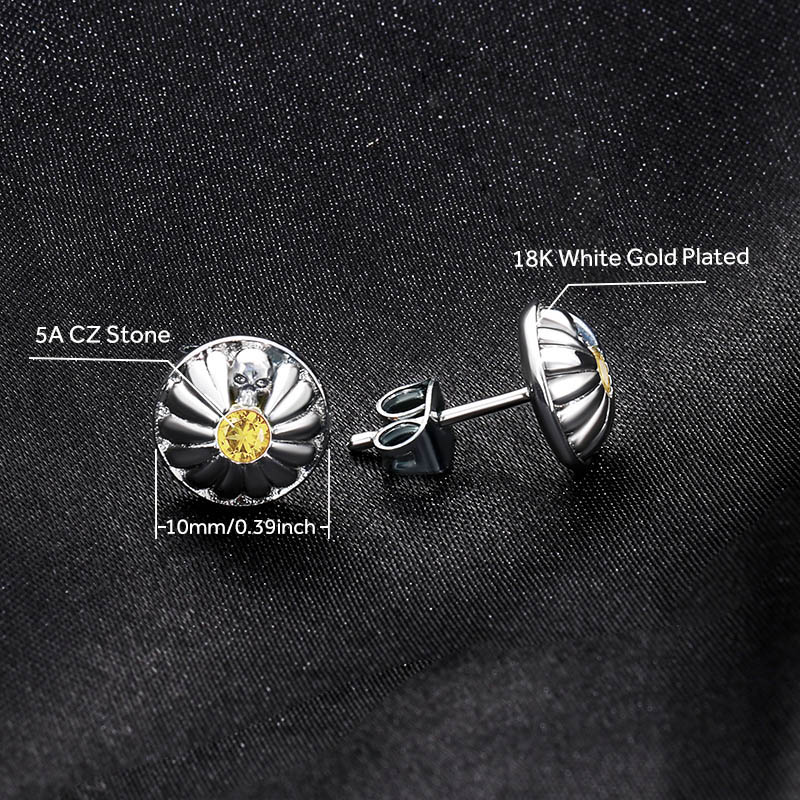 Iced Out Daisy Skull Earrings Gold With Street Luxury Shine - Image 3