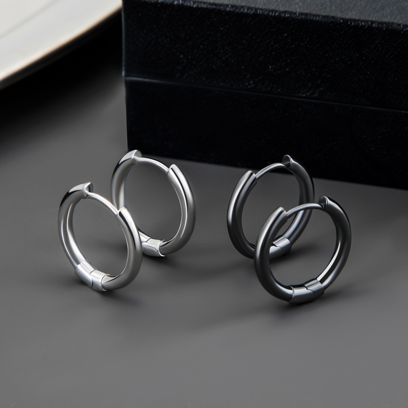 Removable Pointed Cone With Flame Pattern Hoop Earrings Gold - Image 6