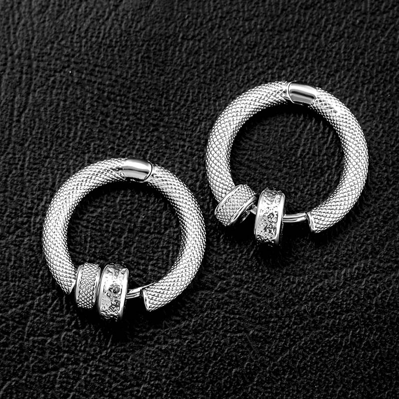 Diamond Pattern Charm Beads Hoop Earrings Iced Out Shine With Street Luxury - Image 5