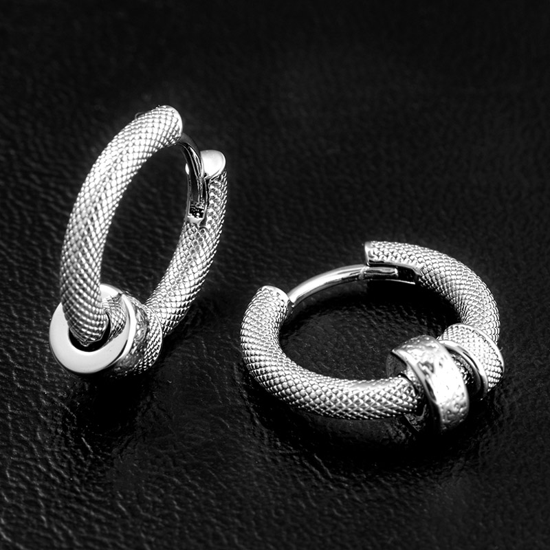 Diamond Pattern Charm Beads Hoop Earrings Iced Out Shine With Street Luxury