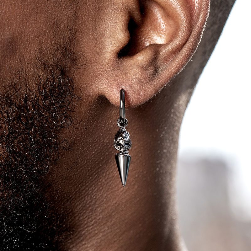 Flame Skull Dangle Earrings Bold Statement Style With Street Luxury - Image 8