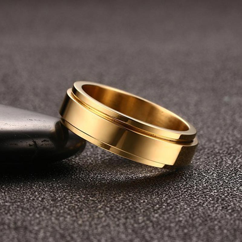 Spinner Relieving Stress Stainless Steel Band In Gold Ring - Image 3