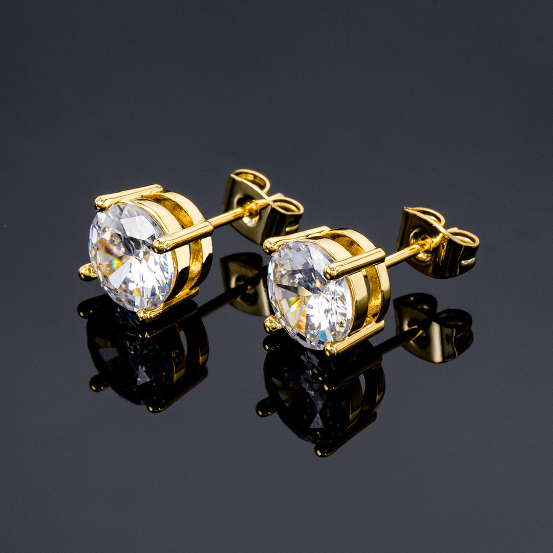 Round Cut Stud Earring Moissanite With Street Luxury Shine - Image 3