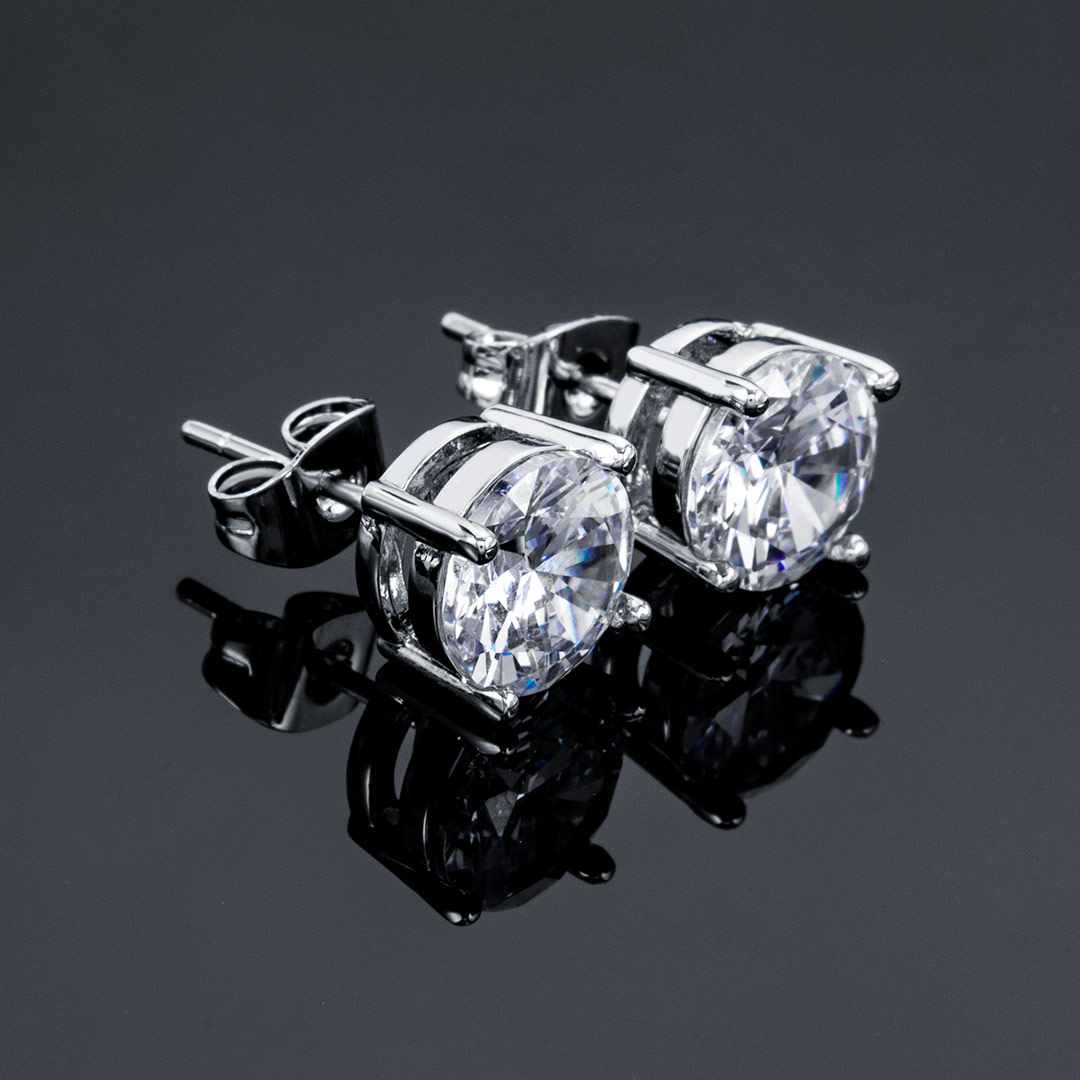 Round Cut Stud Earring Moissanite With Street Luxury Shine - Image 6