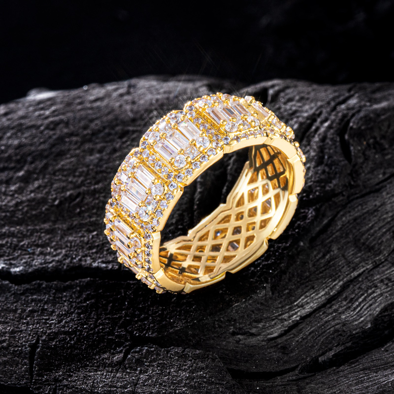 8mm Baguette-cut Halo Band In Gold Iced Out Shine With Street Luxury - Image 3