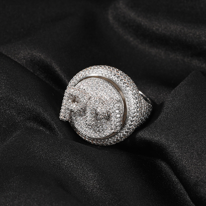 Custom Initial Letter Rotating Ring Bold Statement Style With Street Luxury - Image 3