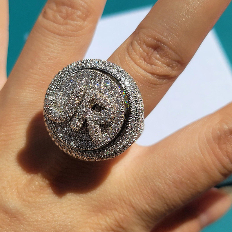Custom Initial Letter Rotating Ring Bold Statement Style With Street Luxury
