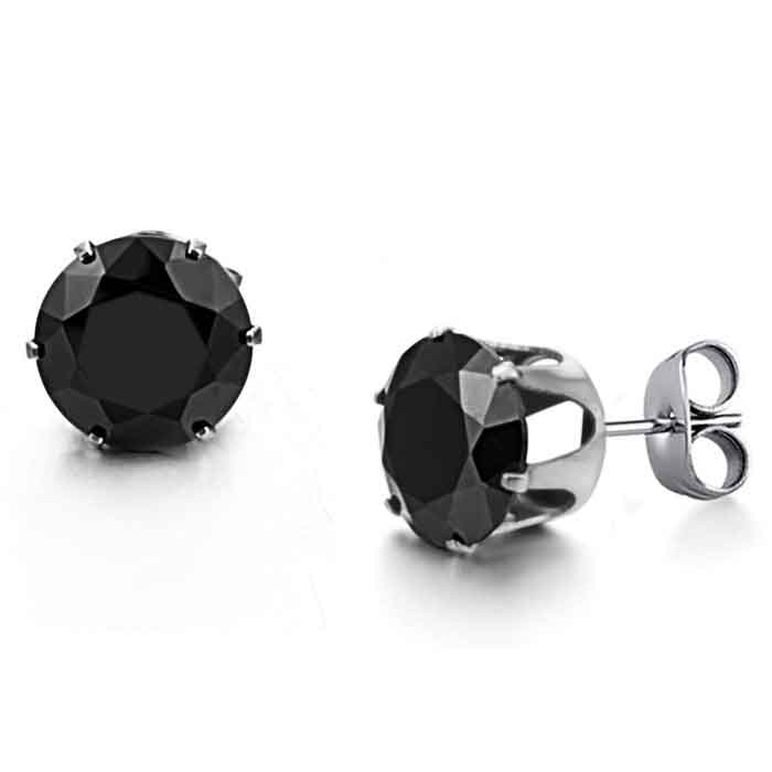 Black Round Stone Earring Bold Statement Style With Street Luxury