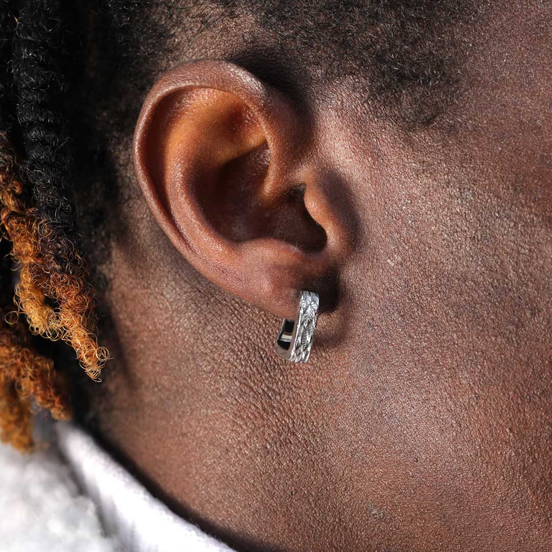 Dragon Claw Black Onyx Earrings In White Gold With Street Luxury Shine - Image 5