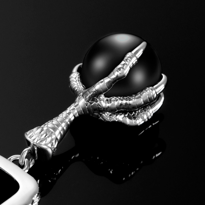 Dragon Claw Black Onyx Earrings In White Gold With Street Luxury Shine - Image 6