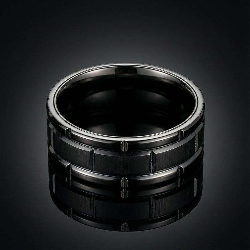 Unique Gents Titanium Steel Band In Black Gold With Street Luxury Shine