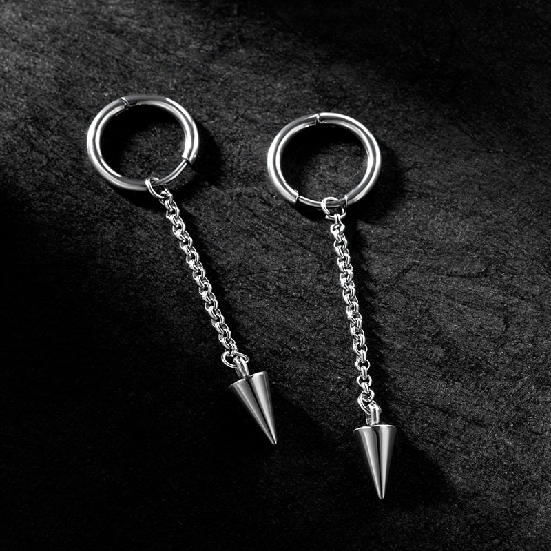 Cone Chain Drop Dangle Earrings Bold Statement Style With Street Luxury - Image 4