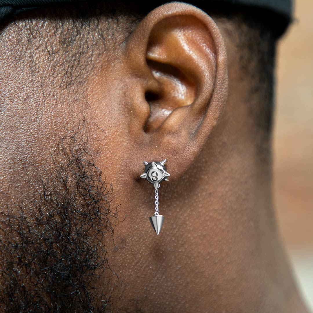 Asymmetric Meteor Hammer Earrings Bold Statement Style With Street Luxury - Image 3
