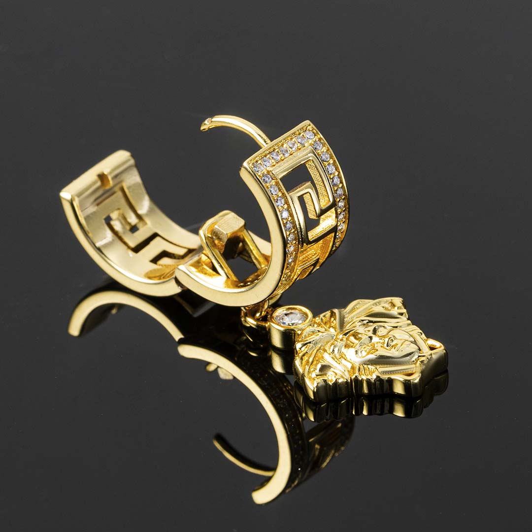 Iced Out Detachable Banshee Earrings Gold With Street Luxury Shine - Image 3