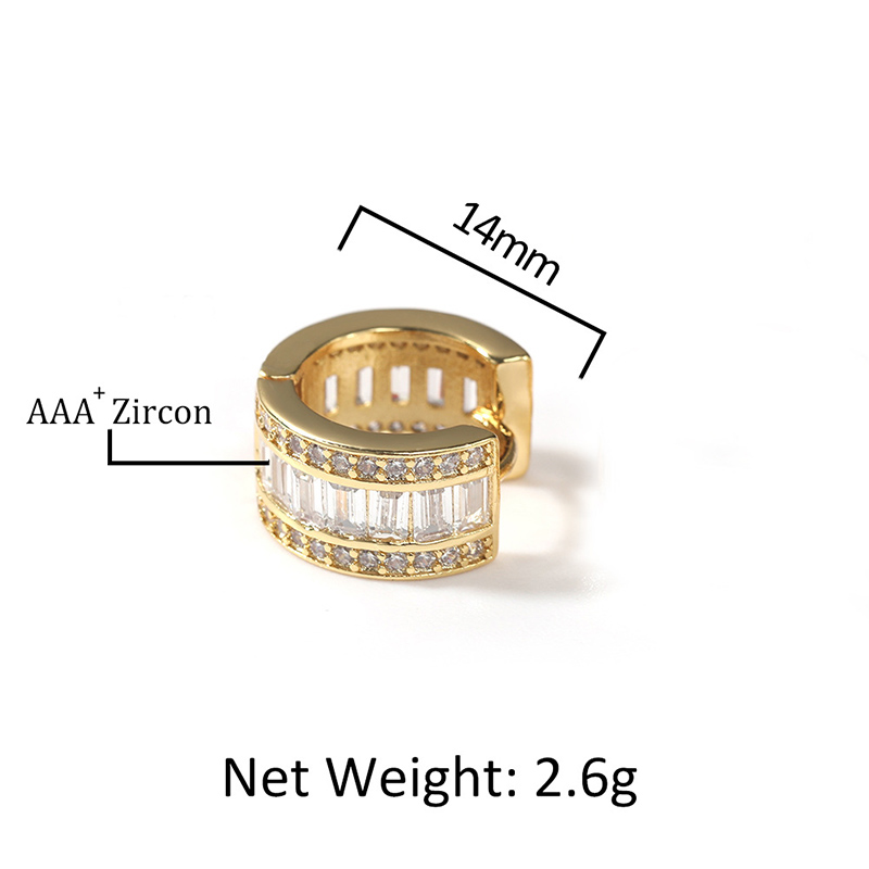 Round&baguette Cut Hoop Earrings Moissanite With Street Luxury Shine - Image 5
