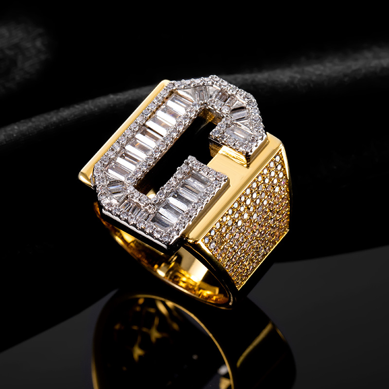 Baguette G Initial Letter Ring Bold Statement Style With Street Luxury - Image 3