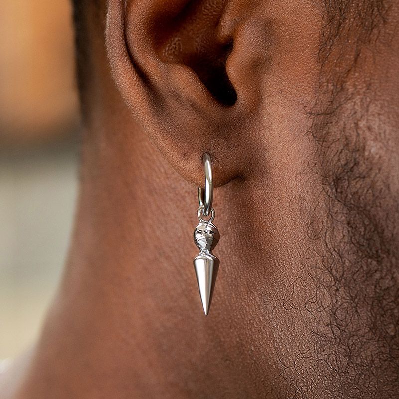 Eye Of Ra Cron Drop Earrings In White Gold With Street Luxury Shine