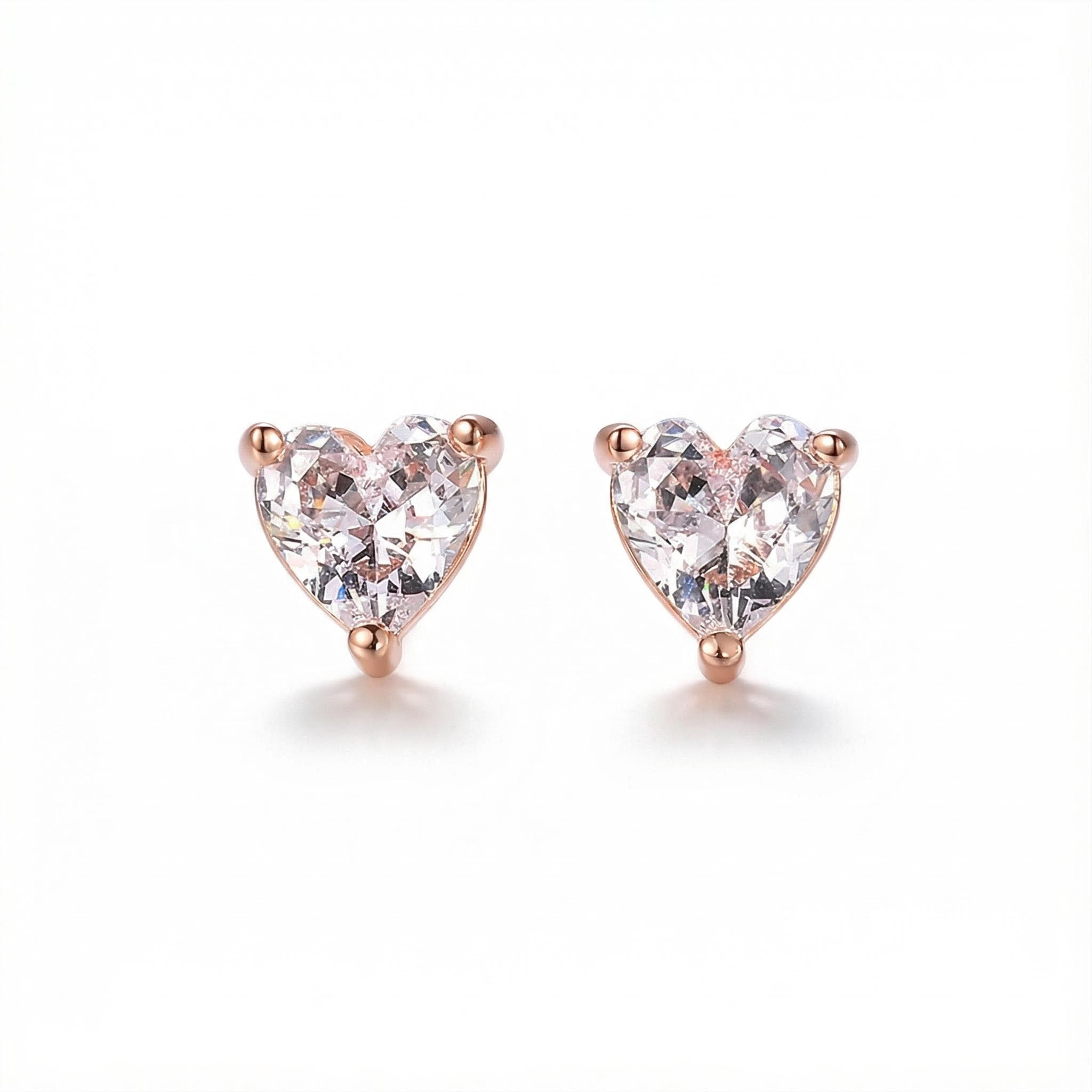3-prong Heart-shape Earrings Iced Out With Bold Statement Appeal
