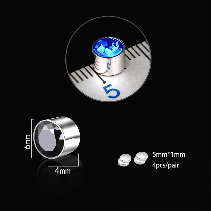 Color Magnetic Non-piercing Stainless Steel Earrings Silver - Image 6