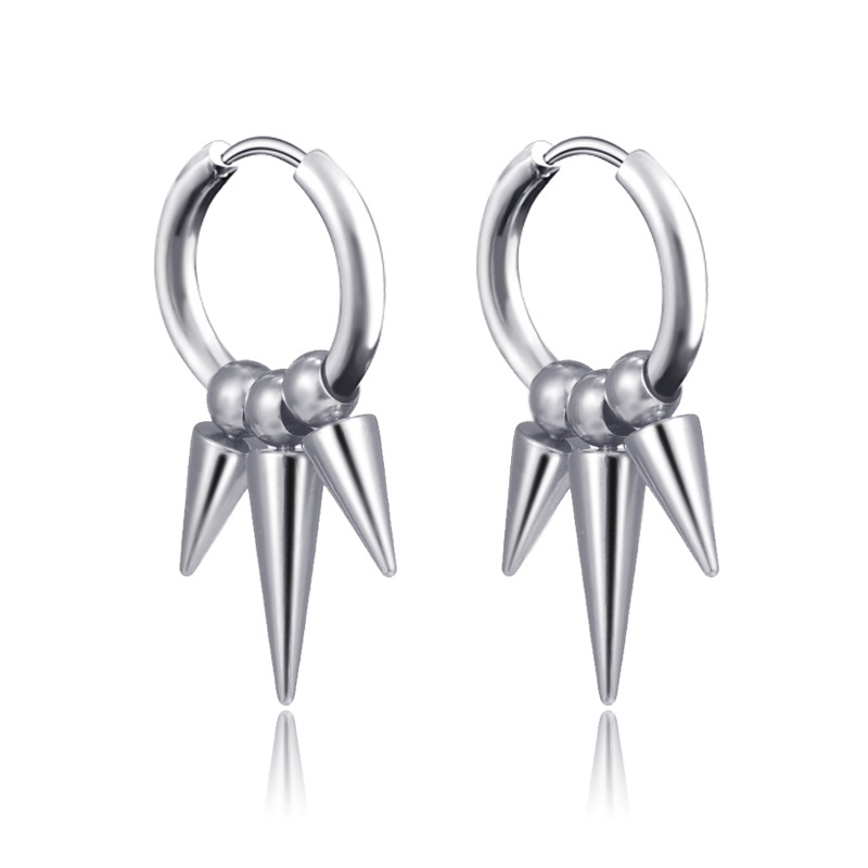 3 Rivets Stainless Steel Earrings Bold Statement Style With Street Luxury - Image 3
