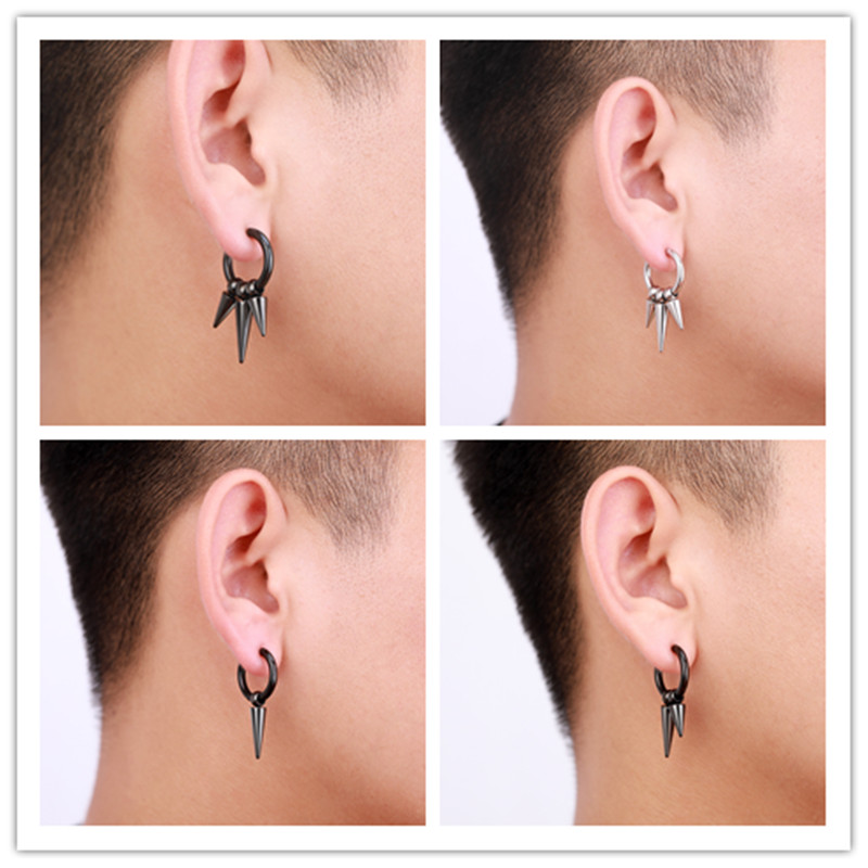 3 Rivets Stainless Steel Earrings Bold Statement Style With Street Luxury - Image 5