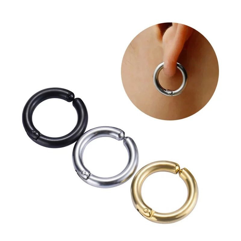 10/12/14/16mm Ear Clip Stainless Steel Earrings With Street Luxury Shine - Image 4