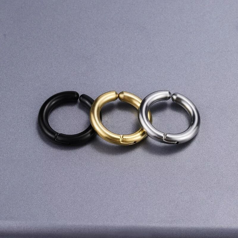 10/12/14/16mm Ear Clip Stainless Steel Earrings With Street Luxury Shine - Image 5