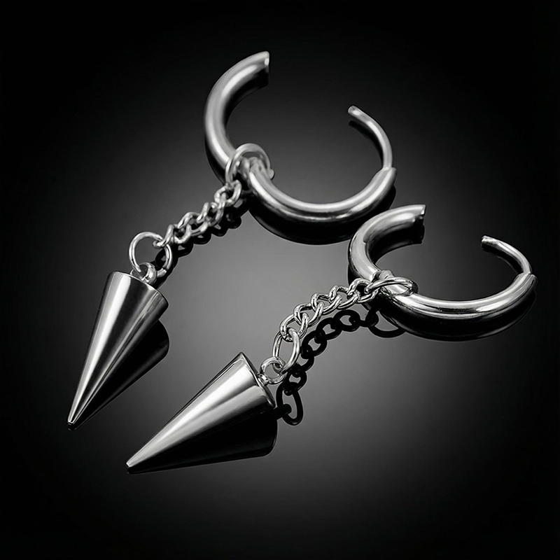 Rivet Cone Titanium Earrings Bold Statement Style With Street Luxury - Image 8