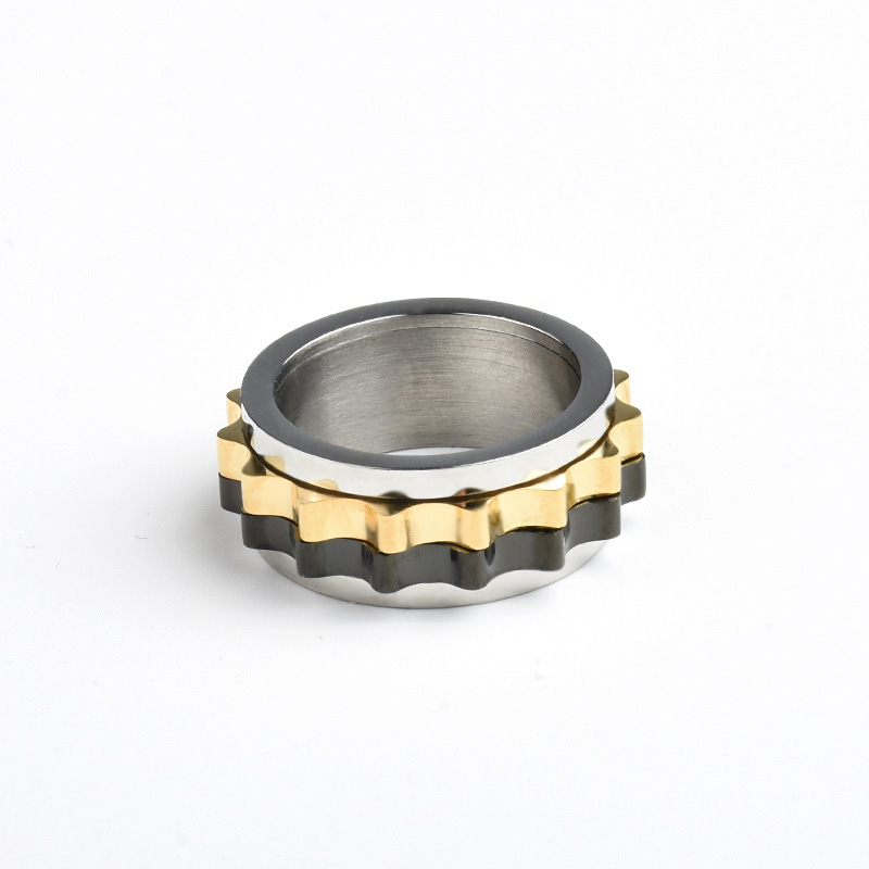 10mm Rotatable Gear Titanium Ring Bold Statement Style With Street Luxury - Image 5