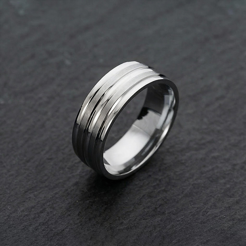 8mm Frosted Stainless Steel Ring Bold Statement Style With Street Luxury - Image 3