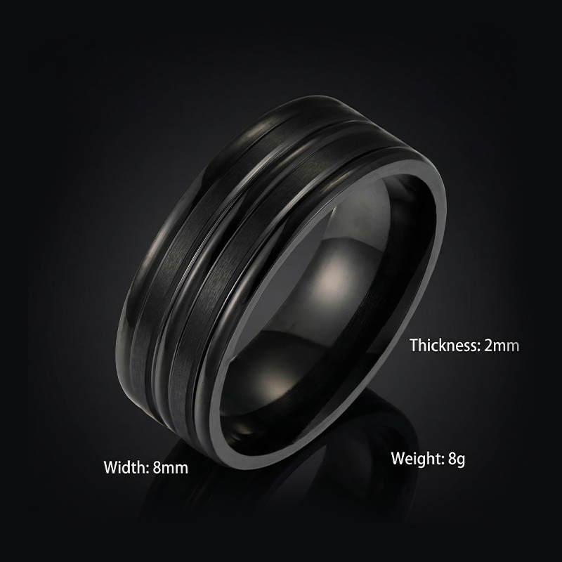 8mm Frosted Stainless Steel Ring Bold Statement Style With Street Luxury - Image 5