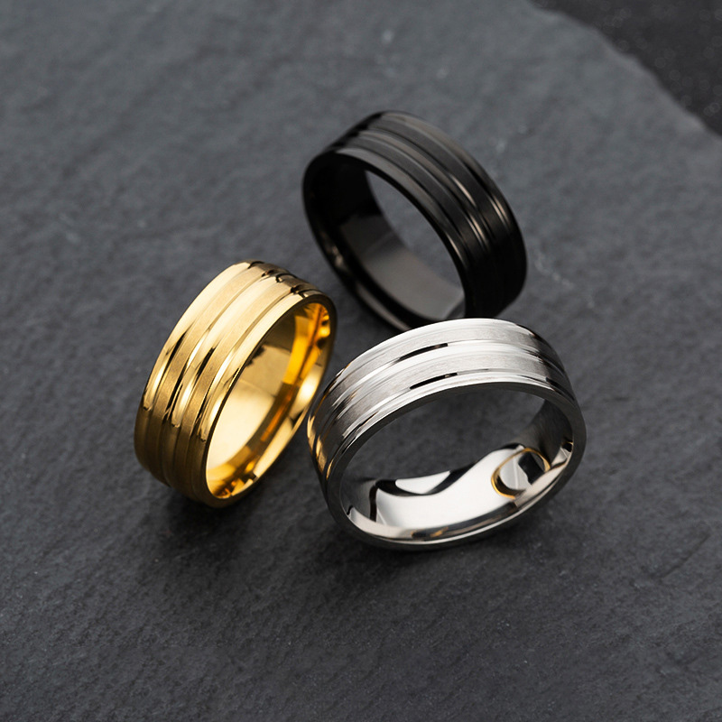 8mm Frosted Stainless Steel Ring Bold Statement Style With Street Luxury