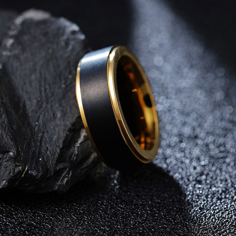 8mm Golden&black Tungsten Ring Bold Statement Style With Street Luxury - Image 7