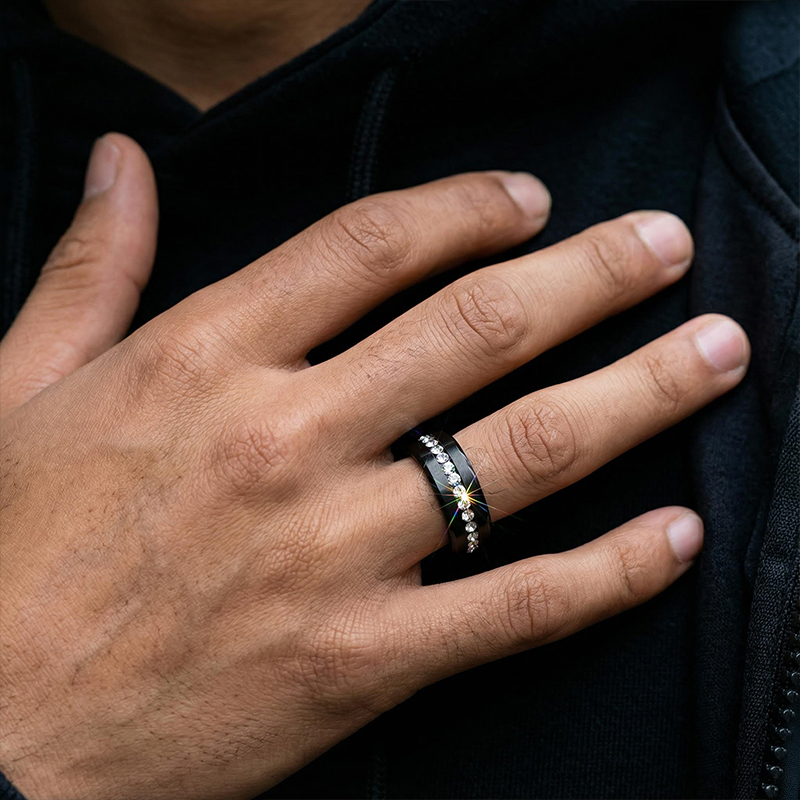 8mm Iced Out Band Ring Silver Premium Look Without Heavy Price - Image 4