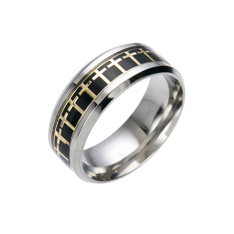 8mm Cross Men's Band Ring Bold Statement Style With Street Luxury - Image 4