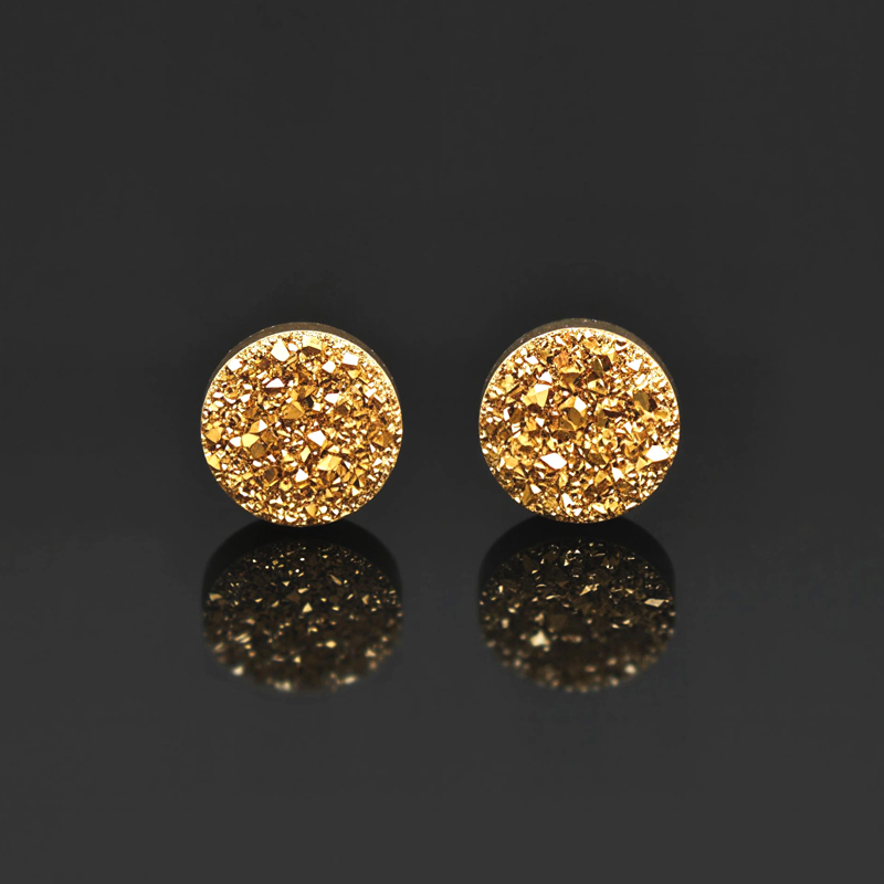 Quartz Round Magnetic Non-piercing Stud Earrings With Street Luxury Shine - Image 6