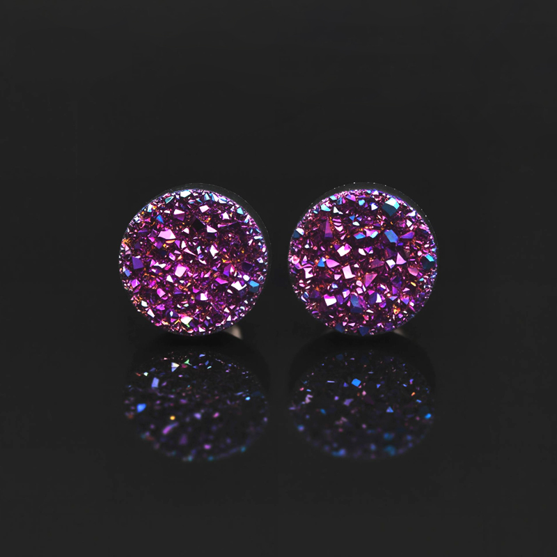 Quartz Round Magnetic Non-piercing Stud Earrings With Street Luxury Shine - Image 7