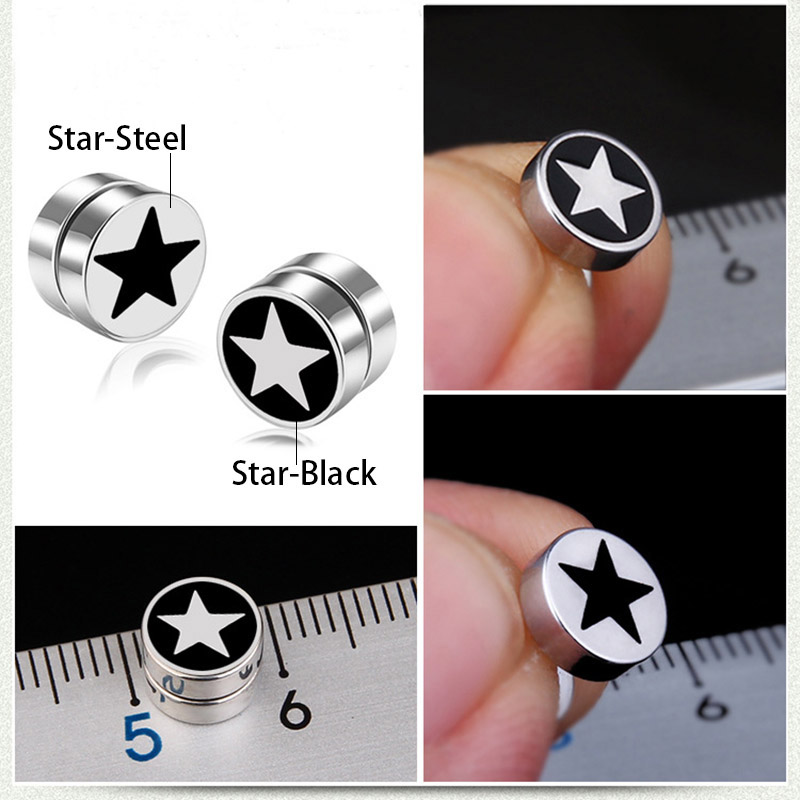 8mm Magnetic Non-piercing Stud Earrings Silver With Street Luxury Shine - Image 3