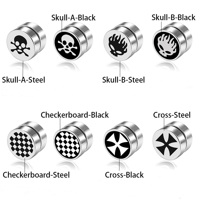 8mm Magnetic Non-piercing Stud Earrings Silver With Street Luxury Shine - Image 4
